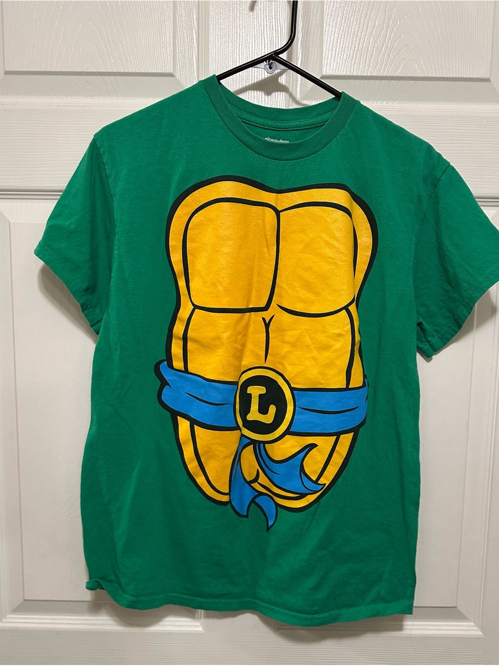 Ninja Turtles Green Short-Sleeve Graphic Tee with Yellow Shell and Blue Belt